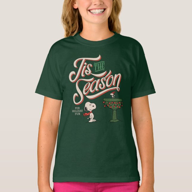 Jordnötter | Snoopy & Woodstock Tis Season T Shirt (Framsida)