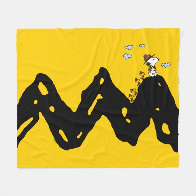 Jordnötter | Snoopy & Woodstock Troop Hike Fleecefilt (Framsidan (Horisontell))
