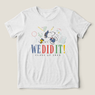 Jordnötter Snoopy Woodstock Vi Gjorde Det Examen M T Shirt