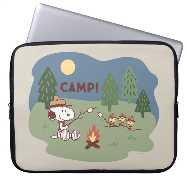 Jordnötter | Snoopy & Woodstock vid Campfire Laptop Fodral (Framsidan)