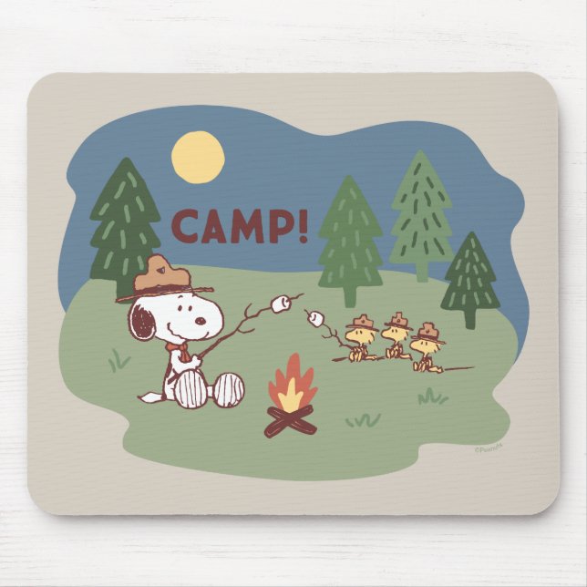 Jordnötter | Snoopy & Woodstock vid Campfire Musmatta (Framsidan)