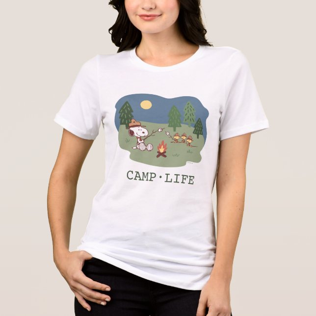 Jordnötter | Snoopy & Woodstock vid Campfire T Shirt (Framsida)