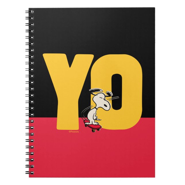 Jordnötter | Snoopy YO Skateboard Anteckningsbok (Framsidan)