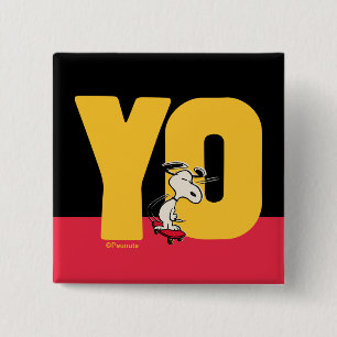 Jordnötter   Snoopy YO Skateboard Knapp