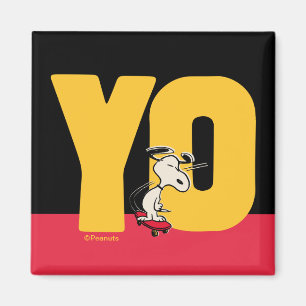 Jordnötter Snoopy YO Skateboard Magnet