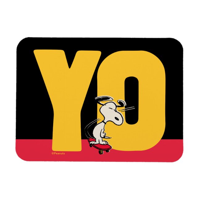 Jordnötter | Snoopy YO Skateboard Magnet (Horisontell)