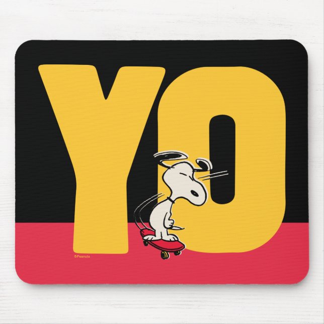 Jordnötter | Snoopy YO Skateboard Musmatta (Framsidan)