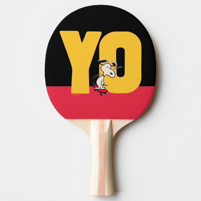 Jordnötter | Snoopy YO Skateboard Pingisracket (Framsidan)