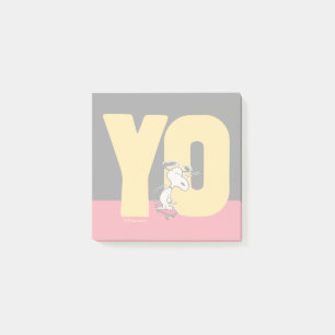 Jordnötter   Snoopy YO Skateboard Post-it Block