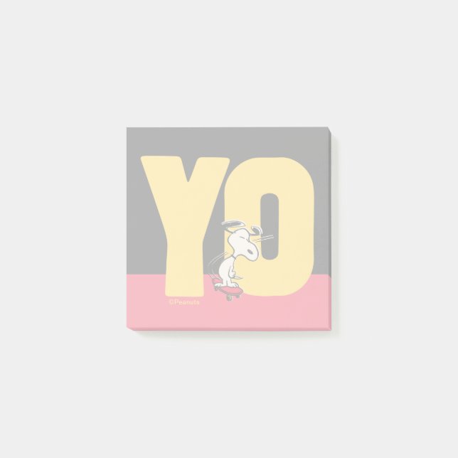 Jordnötter | Snoopy YO Skateboard Post-it Block (Framsida)