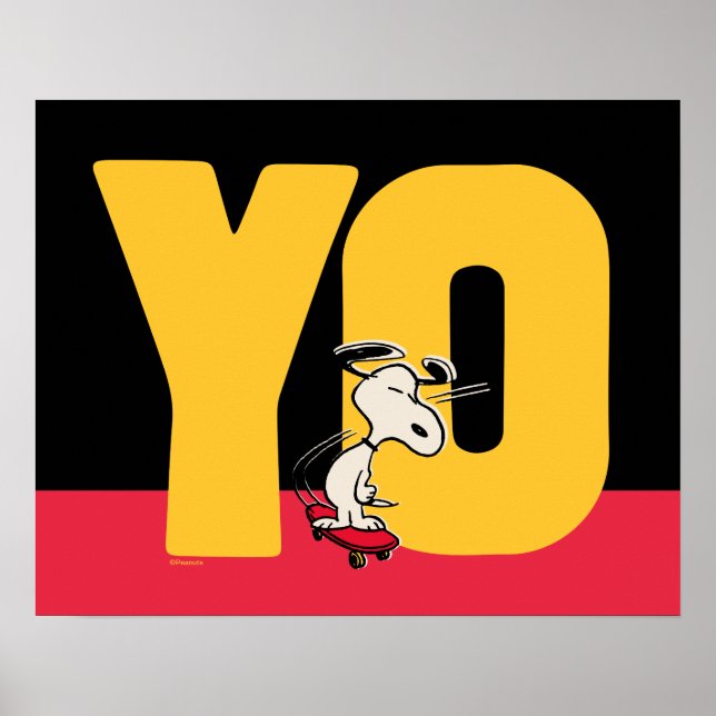 Jordnötter | Snoopy YO Skateboard Poster (Framsidan)