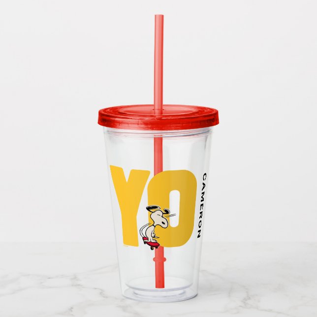 Jordnötter | Snoopy YO Skateboard Take Away Mugg (Framsida)