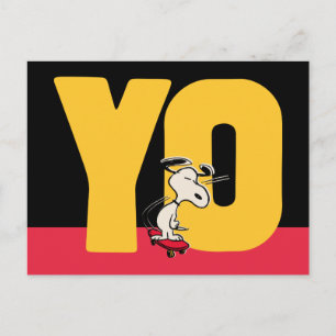 Jordnötter   Snoopy YO Skateboard Vykort