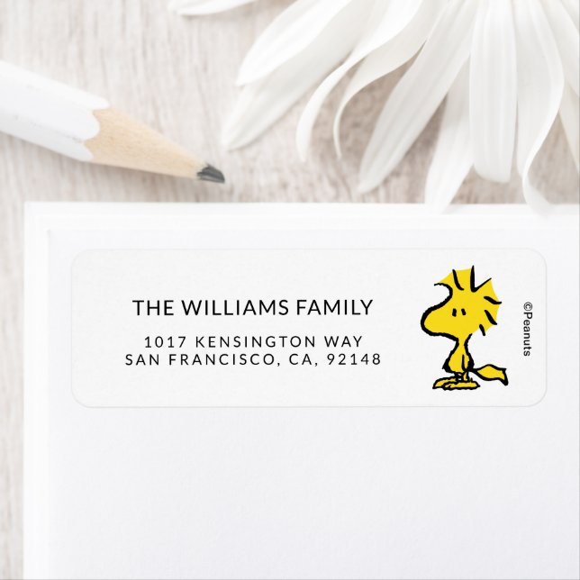 Jordnötter | Snoopys Friend Woodstock Returadress Etikett (Insitu)