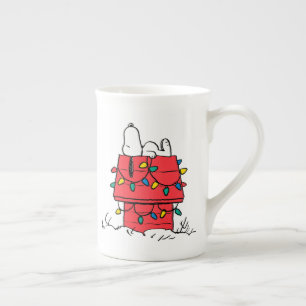 Jordnötter Snoopys Hund House with Ljus Benporslin Mugg