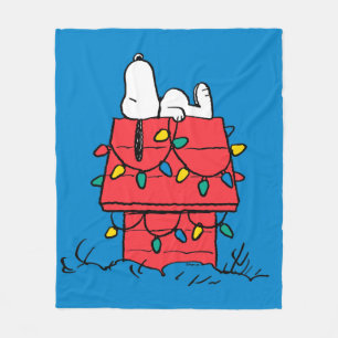 Jordnötter   Snoopys Hund House with Ljus Fleecefilt