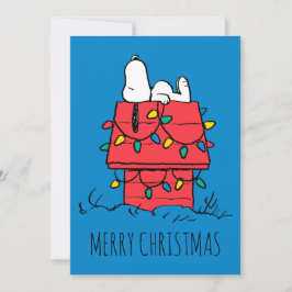 Jordnötter | Snoopys Hund House with Ljus Julkort