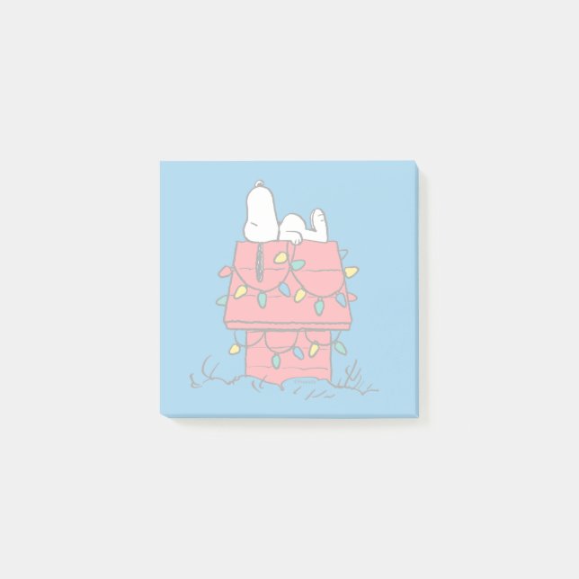 Jordnötter | Snoopys Hund House with Ljus Post-it Block (Framsida)