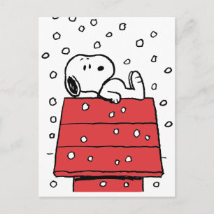 Jordnötter Snoopys hundstuga Snöflingor Vykort