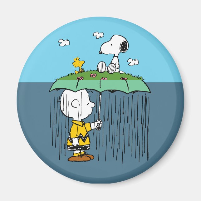 Jordnötter | Solig Dag Regnig Dag Hälften & Hälfte Magnet (Framsidan)