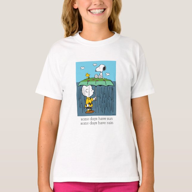 Jordnötter | Solig Dag Regnig Dag Hälften & Hälfte T Shirt (Framsida)