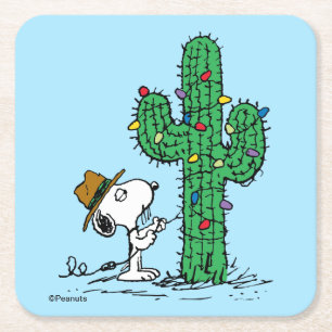 Jordnötter Spikets Helgdag Cactus Underlägg Papper Kvadrat