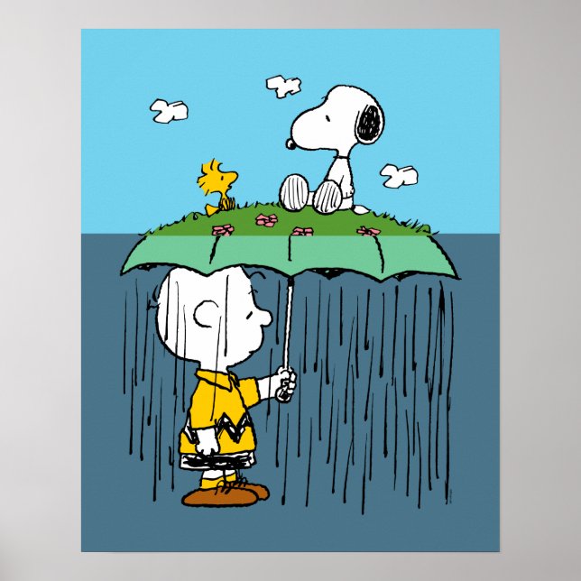Jordnötter | Sunny Day Rainy Day, halv och halv Poster (Framsidan)