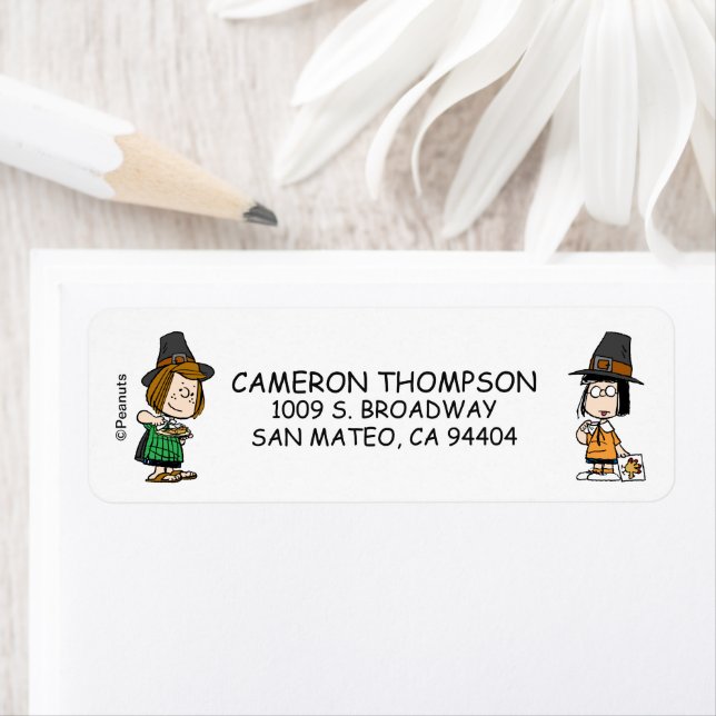 Jordnötter | Thanksgiving Peppermint Patty Returadress Etikett (Insitu)