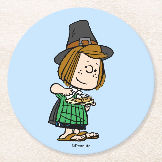 Jordnötter | Thanksgiving Peppermint Patty Underlägg Papper Rund (Framsidan)