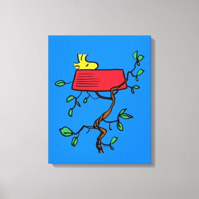 Jordnötter | Träbeståndet Napping in Snoopy's Dish Canvastryck (Framsida)