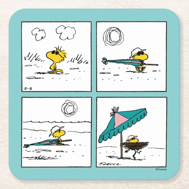 Jordnötter | Träbeståndet vid Beach Underlägg Papper Kvadrat (Framsidan)