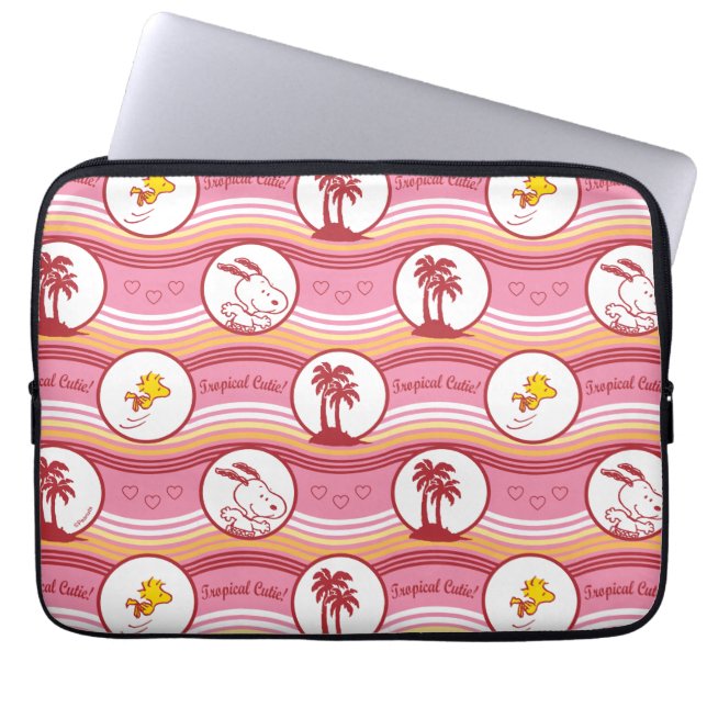 Jordnötter | Tropical Cutie, Snoopy & Woodstock Laptop Fodral (Framsidan)