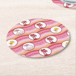 Jordnötter Tropical Cutie, Snoopy & Woodstock Underlägg Papper Rund