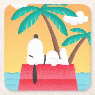 Jordnötter Tropical Deco Dreams i noopy Underlägg Papper Kvadrat