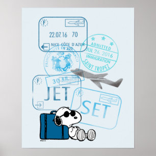 Jordnötter Uppsättning för noopy Jet Poster