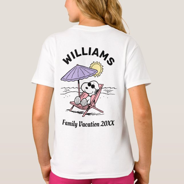 Jordnötter | Vacation T-Shirt för familjen Snoopy  (Baksida)