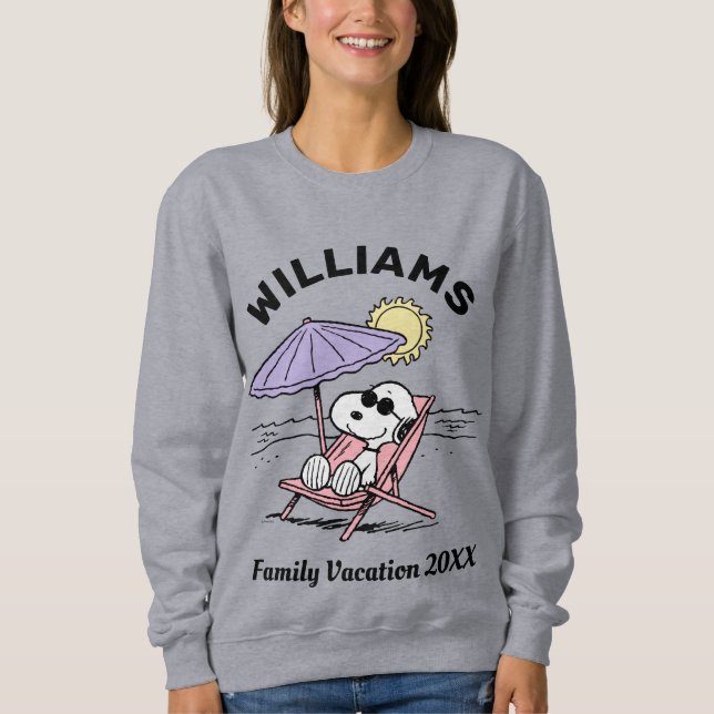 Jordnötter | Vacering av familjen Snoopy Beach T Shirt (Framsida)