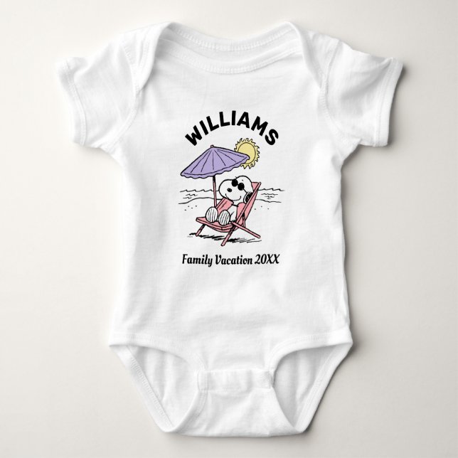 Jordnötter | Vacering av familjen Snoopy Beach T Shirt (Framsida)