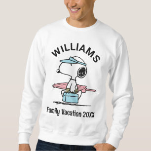 Jordnötter Vacering av familjen Snoopy Beach Wal Lång Ärmad Tröja