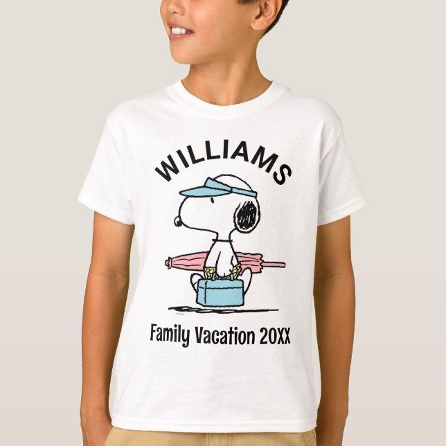 Jordnötter | Vacering av familjen Snoopy Beach Wal T Shirt (Framsida)
