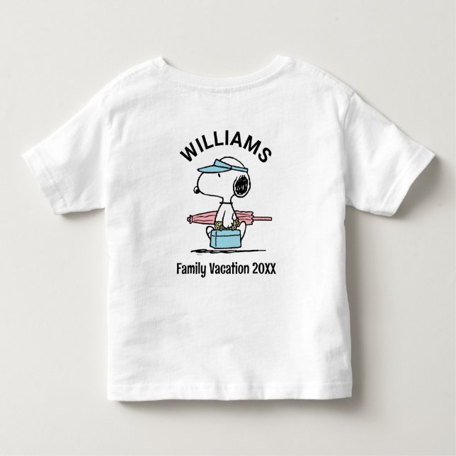 Jordnötter | Vacering av familjen Snoopy Beach Wal T Shirt (Baksida)