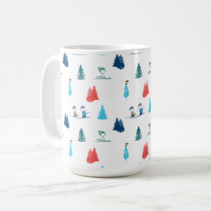 Jordnötter Vinter Hoppa över Slopes Mönster Kaffemugg