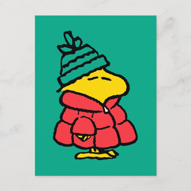 Jordnötter | Woodstock Puffy Winter Jacka Vykort (Framsida)