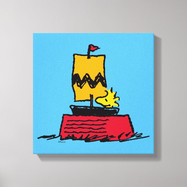Jordnötter | Woodstock Snoopy Dish Segelbåt Canvastryck (Framsida)