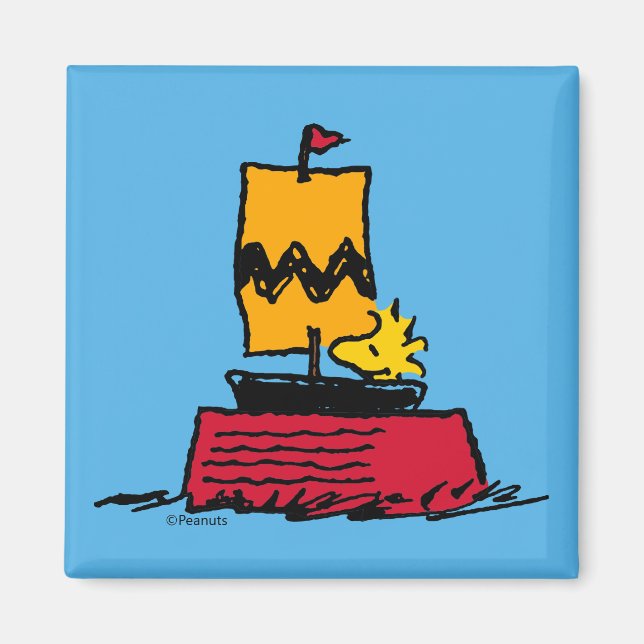 Jordnötter | Woodstock Snoopy Dish Segelbåt Magnet (Framsidan)