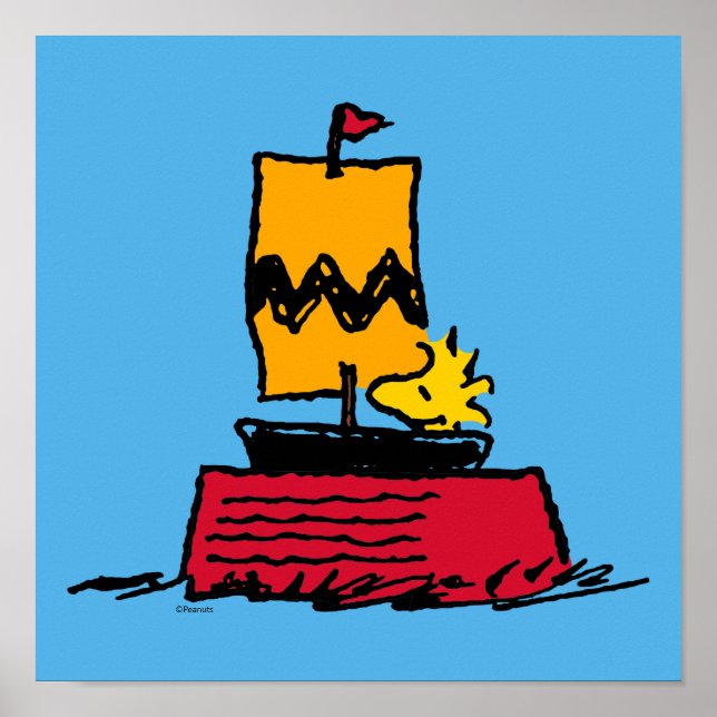 Jordnötter | Woodstock Snoopy Dish Segelbåt Poster (Framsidan)