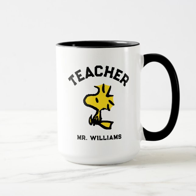 Jordnötter | Woodstock Tittar Ahead Teacher Mugg (Höger)