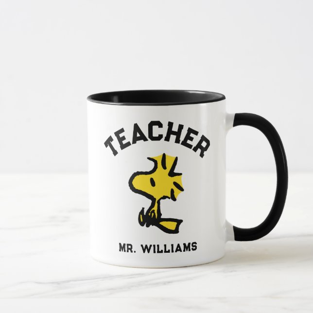 Jordnötter | Woodstock Tittar Ahead Teacher Mugg (Höger)
