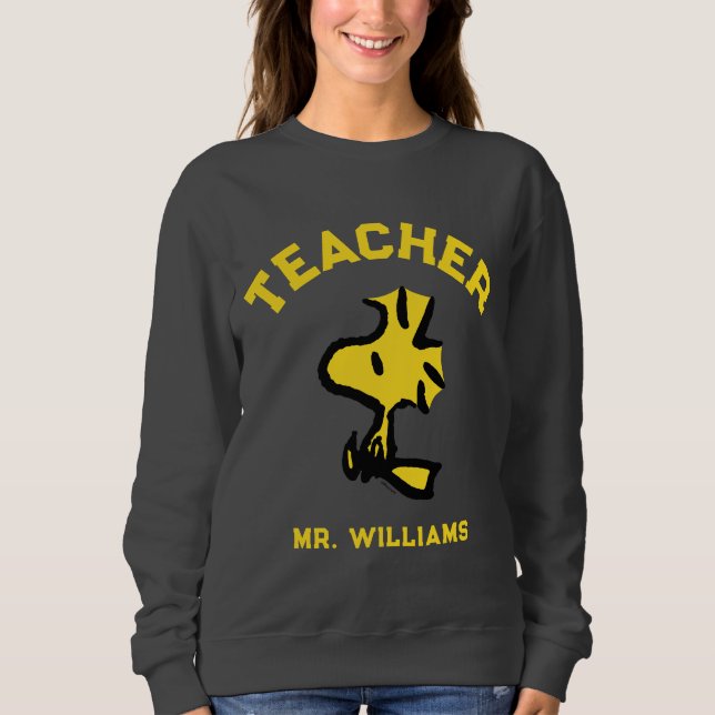 Jordnötter | Woodstock Tittar Ahead Teacher T Shirt (Framsida)
