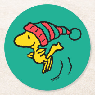Jordnötter   Woodstock Winter Beanie Cap Underlägg Papper Rund